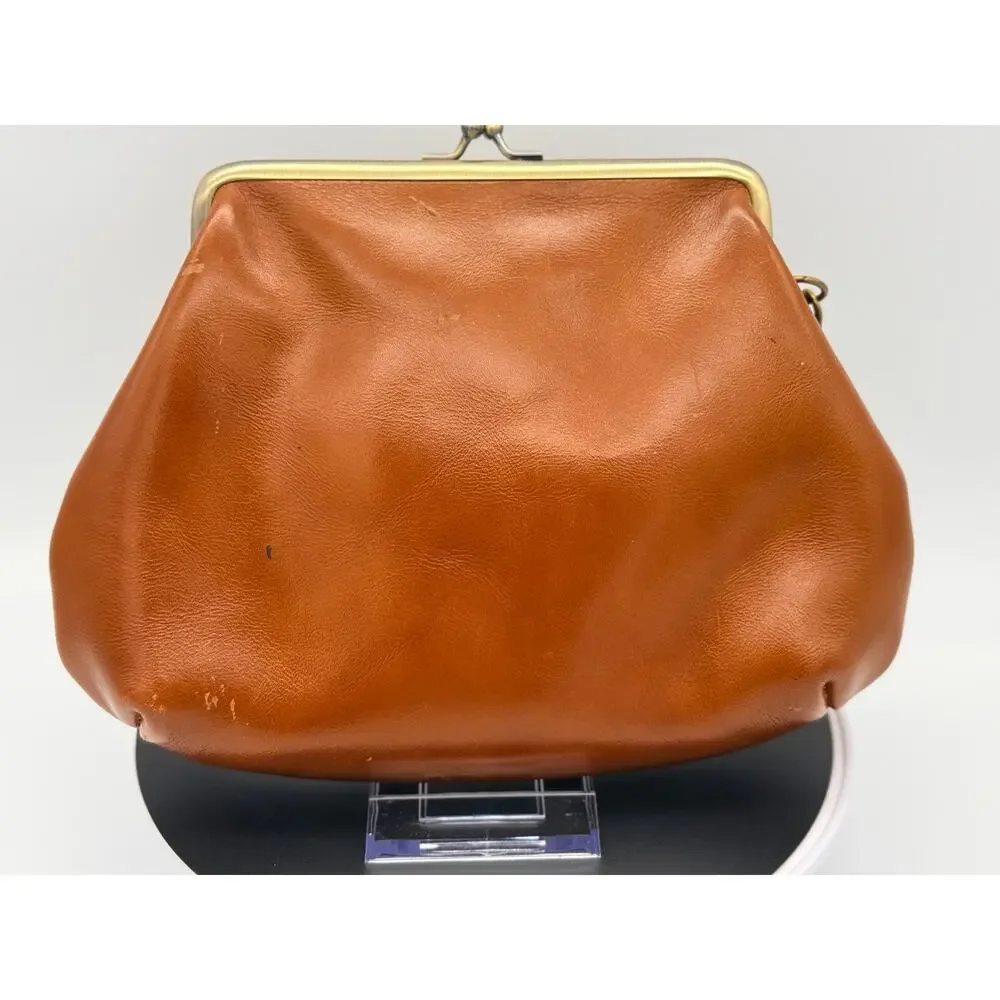 Patricia Nash Savena Kiss-Lock Wristlet - Tan Burnished Leather
